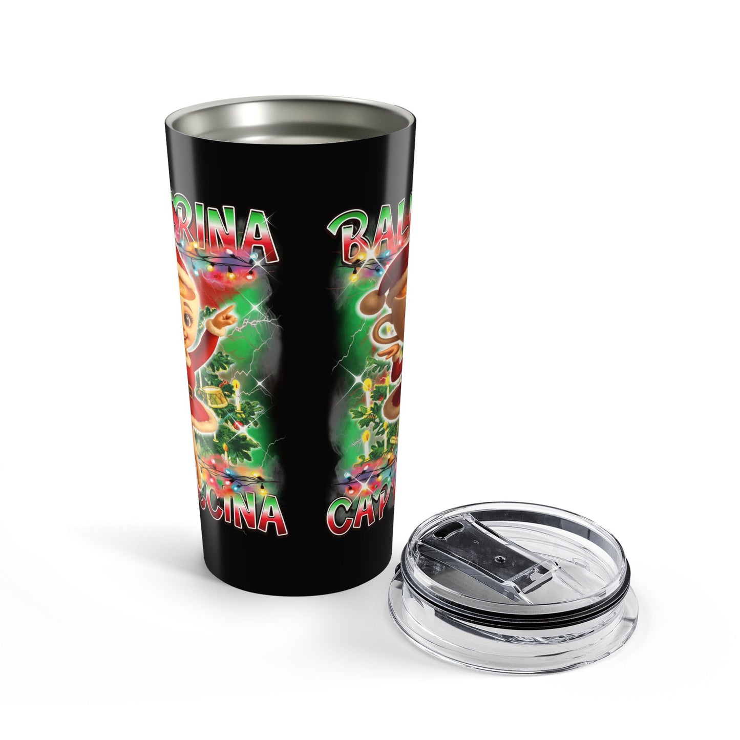 Ballerina Cappuccina Italian Brainrot Christmas Tumbler 20oz