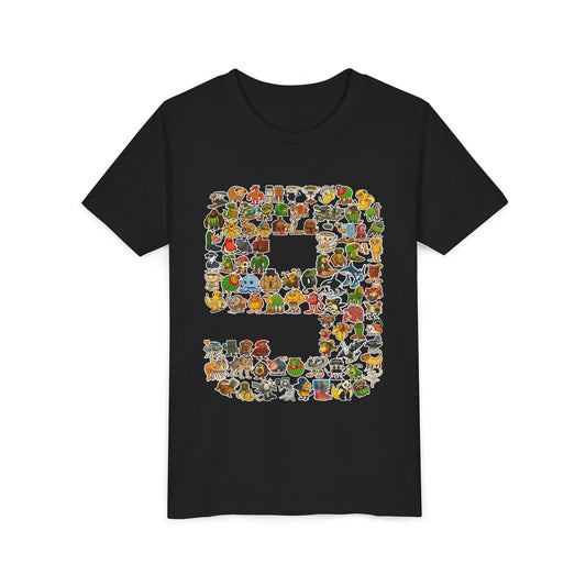 90 Italian Brainrot Characters 9th Birthday T-Shirt