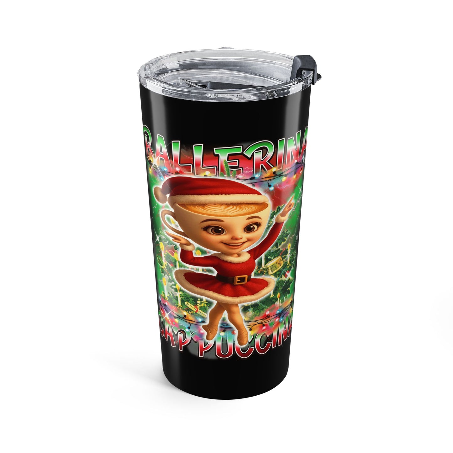 Ballerina Cappuccina Italian Brainrot Christmas Tumbler 20oz