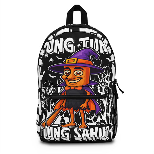 Tung Tung Tung Sahur Italian Brainrot Halloween Wizard School Backpack