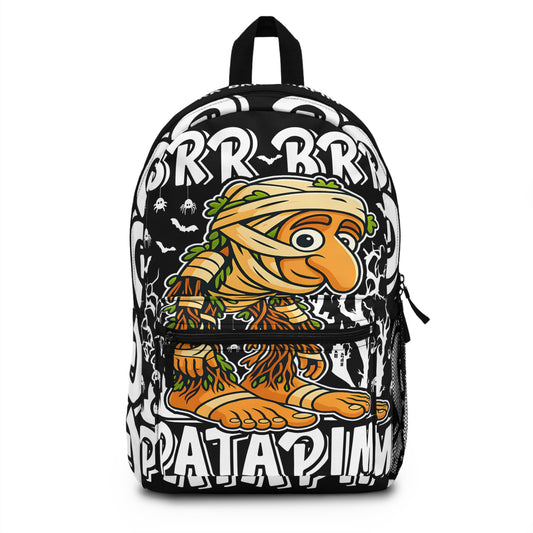 Brr Brr Patapim Italian Brainrot Halloween School Backpack