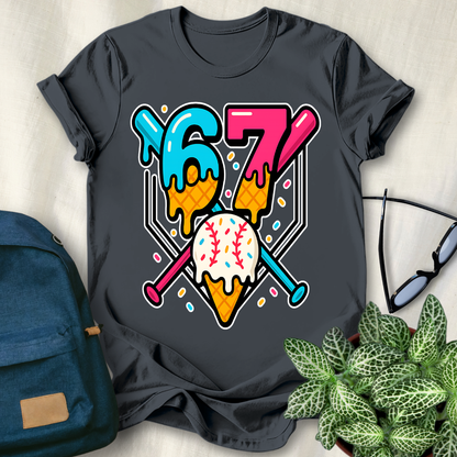 67 Memes Baseball Ice Cream Drip T-Shirt