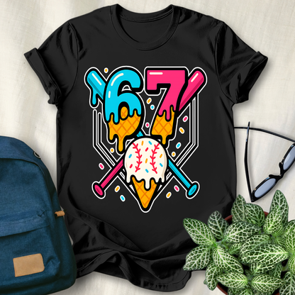 67 Memes Baseball Ice Cream Drip T-Shirt