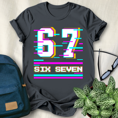 67 Meme Glitch Effect T-Shirt