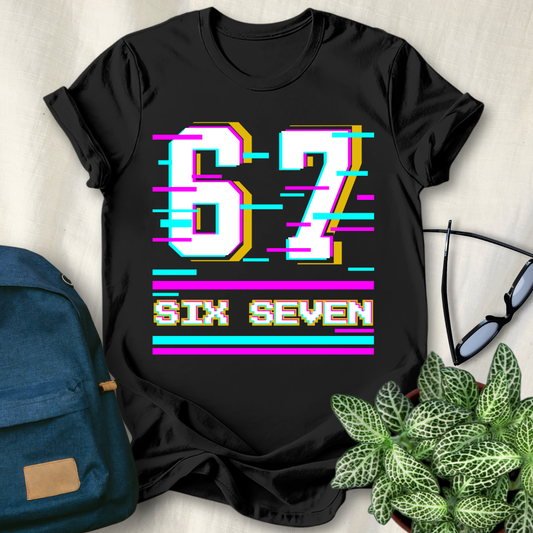 67 Meme Glitch Effect T-Shirt