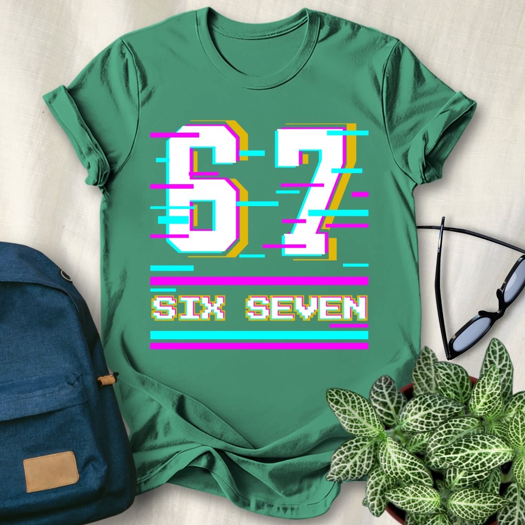 67 Meme Glitch Effect T-Shirt