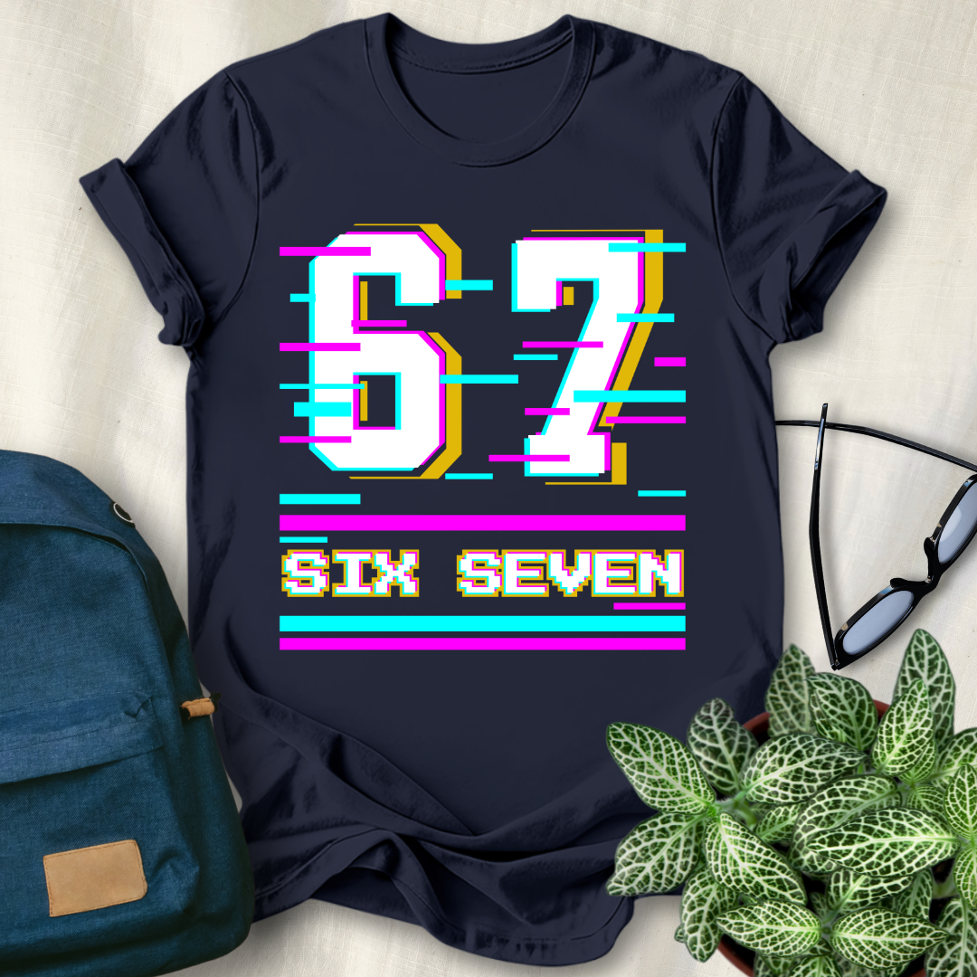 67 Meme Glitch Effect T-Shirt