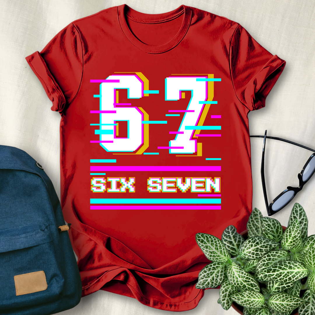 67 Meme Glitch Effect T-Shirt