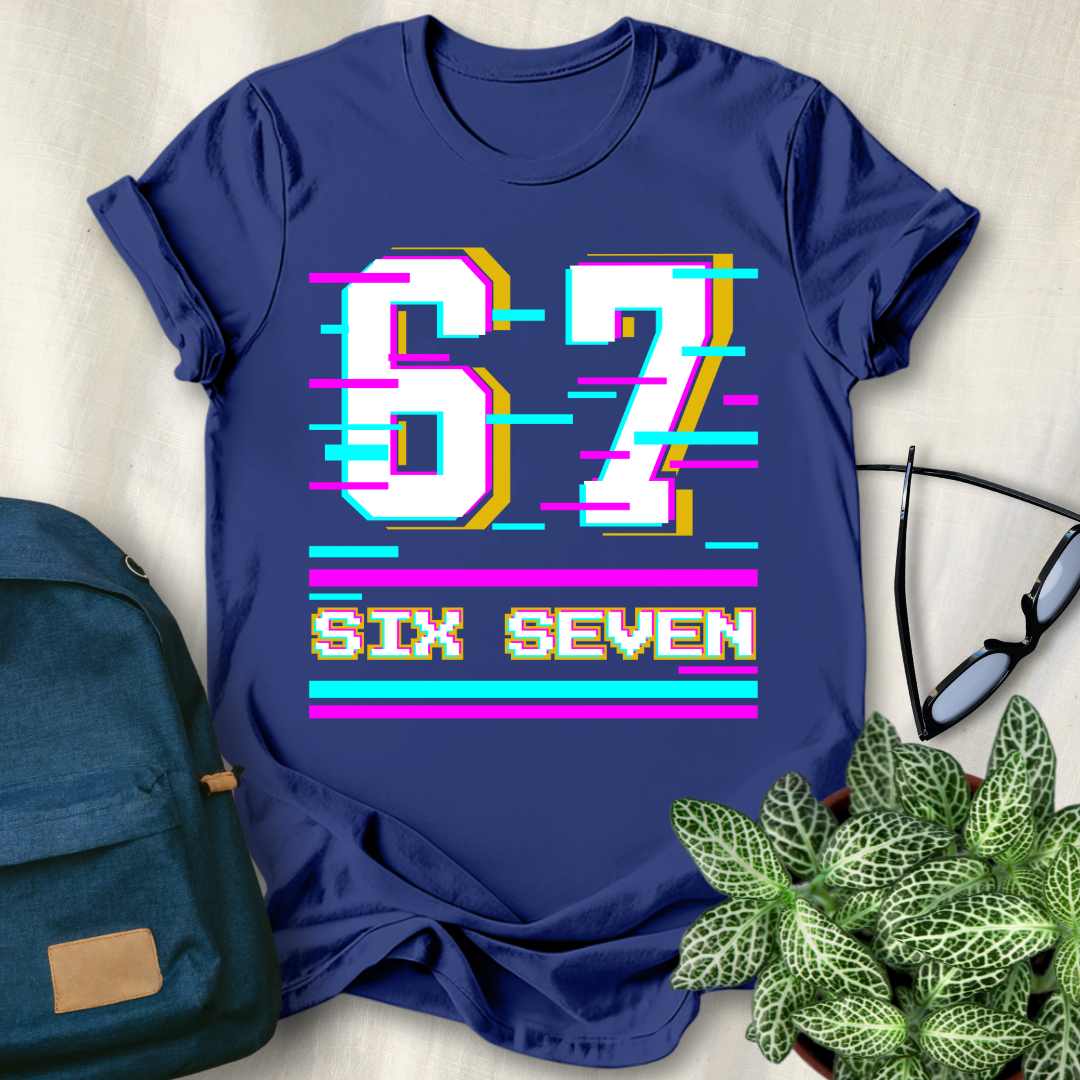 67 Meme Glitch Effect T-Shirt