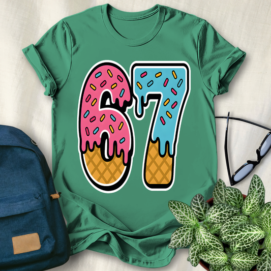 67 Meme Ice Cream Drip T-Shirt