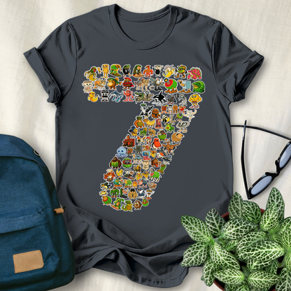 90 Italian Brainrot Characters 7th Birthday T-Shirt