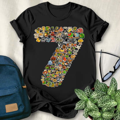 90 Italian Brainrot Characters 7th Birthday T-Shirt