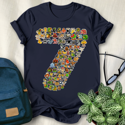 90 Italian Brainrot Characters 7th Birthday T-Shirt