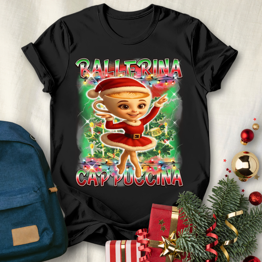 Ballerina Cappuccina Italian Brainrot Christmas T-Shirt
