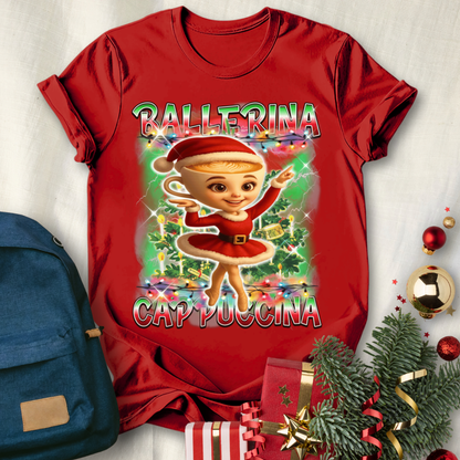 Ballerina Cappuccina Italian Brainrot Christmas T-Shirt
