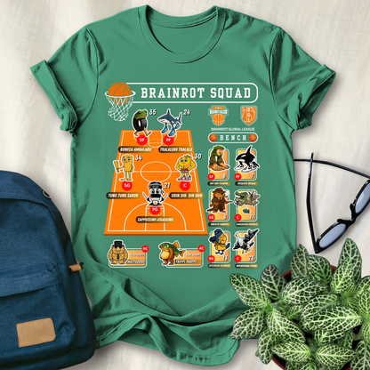 Italian Brainrot Team Basketball Starting Lineup T-Shirt