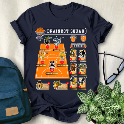 Italian Brainrot Team Basketball Starting Lineup T-Shirt