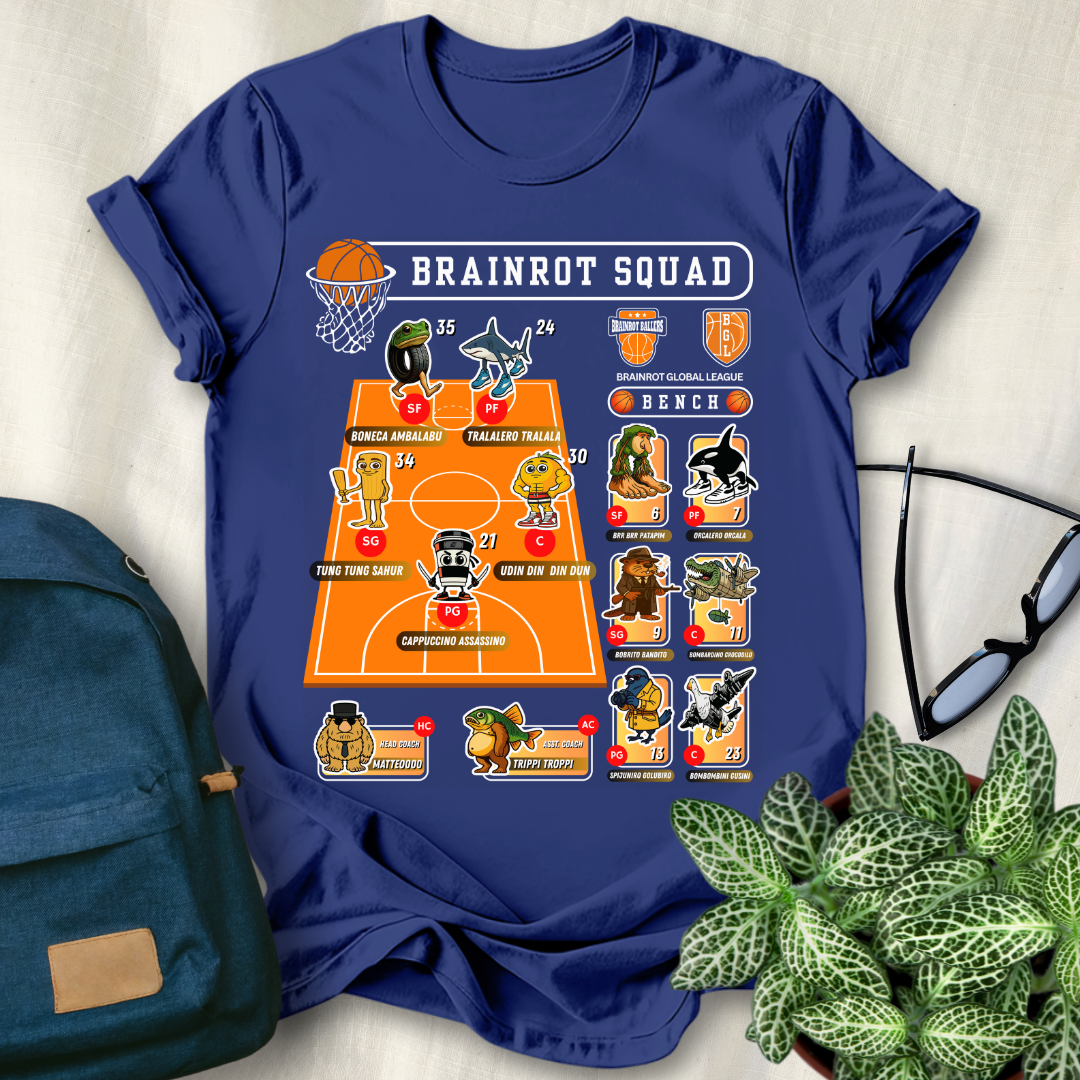 Italian Brainrot Team Basketball Starting Lineup T-Shirt