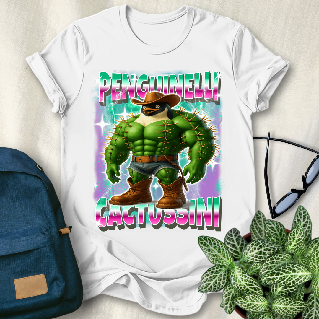 Penguinelli Cactussini Italian Brainrot T-Shirt