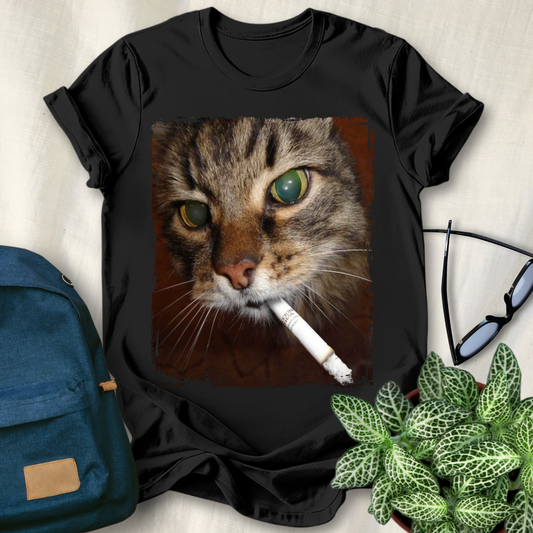 Funny Smoking Cat Meme T-Shirt