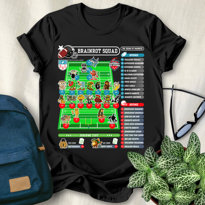 Italian Brainrot Team American Football Lineup T-Shirt