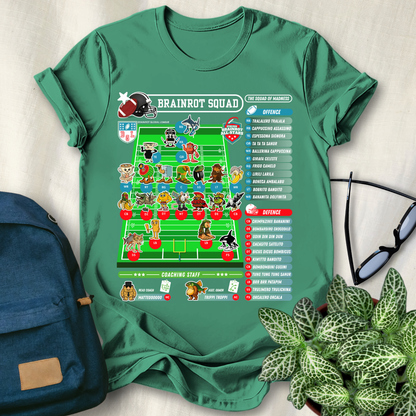Italian Brainrot Team American Football Lineup T-Shirt