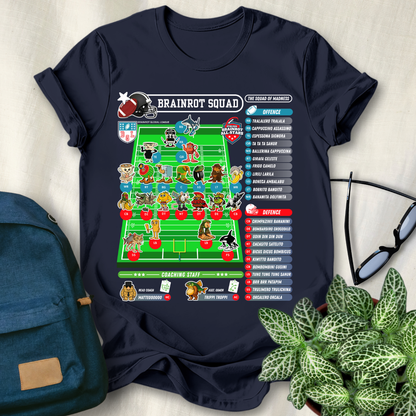 Italian Brainrot Team American Football Lineup T-Shirt