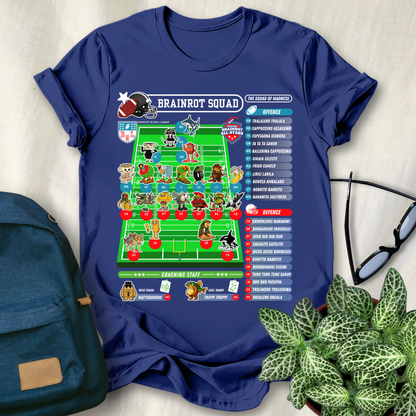 Italian Brainrot Team American Football Lineup T-Shirt