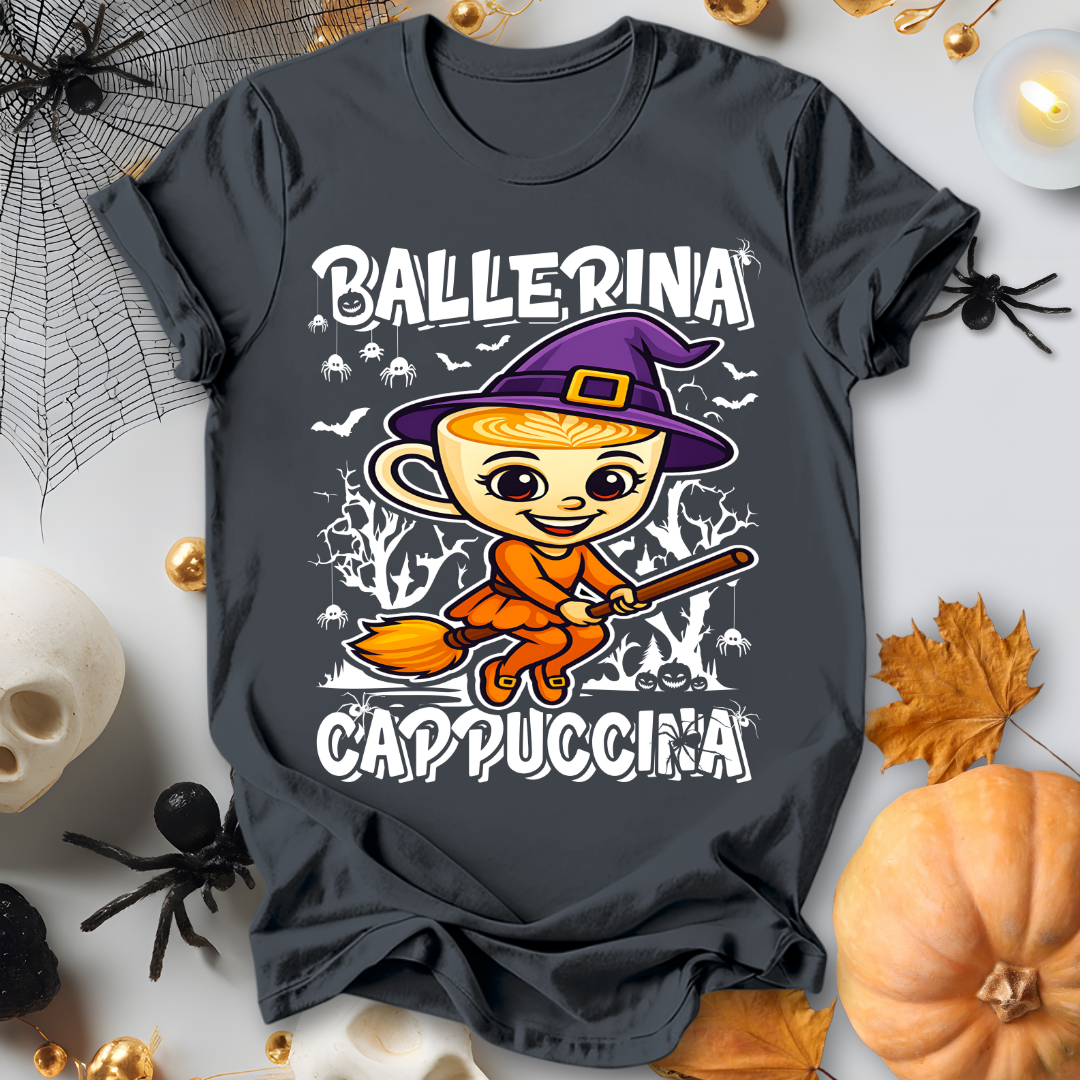 Ballerina Cappuccina Halloween Witch Italian Brainrot T-Shirt