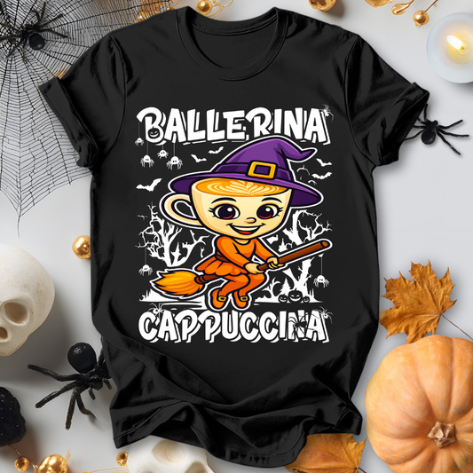 Ballerina Cappuccina Halloween Witch Italian Brainrot T-Shirt