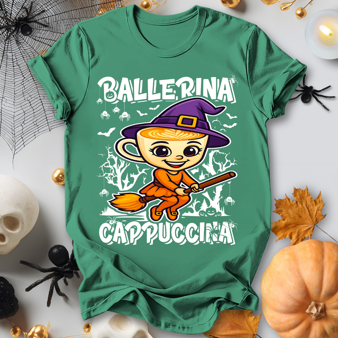 Ballerina Cappuccina Halloween Witch Italian Brainrot T-Shirt