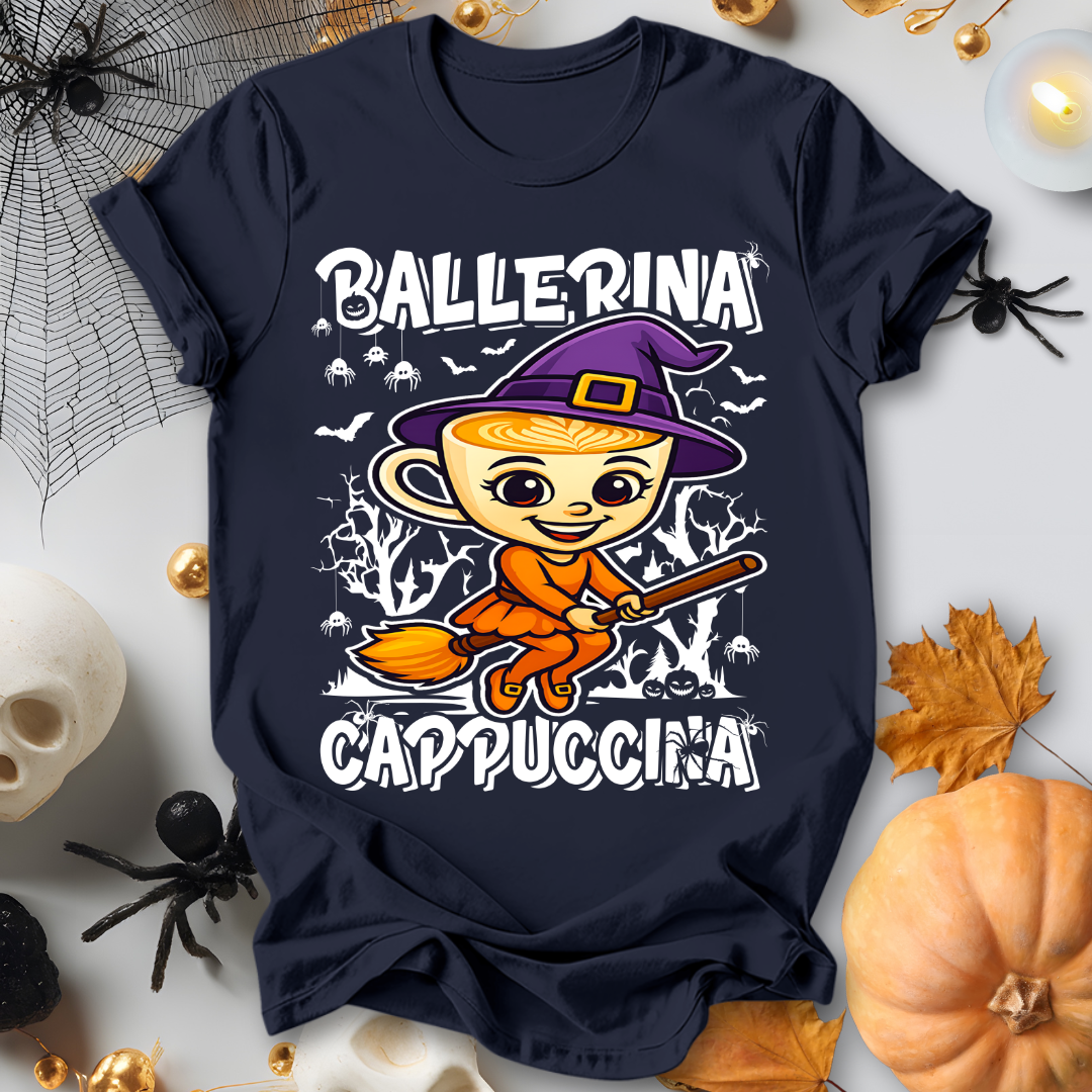 Ballerina Cappuccina Halloween Witch Italian Brainrot T-Shirt