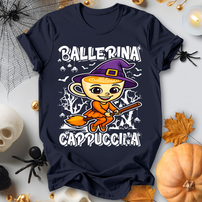 Ballerina Cappuccina Halloween Witch Italian Brainrot T-Shirt