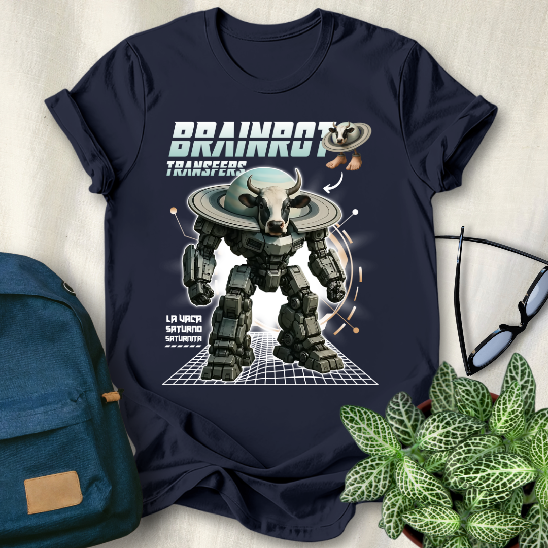 La Vaca Saturno Saturnita Italian Brainrot Robot T-Shirt