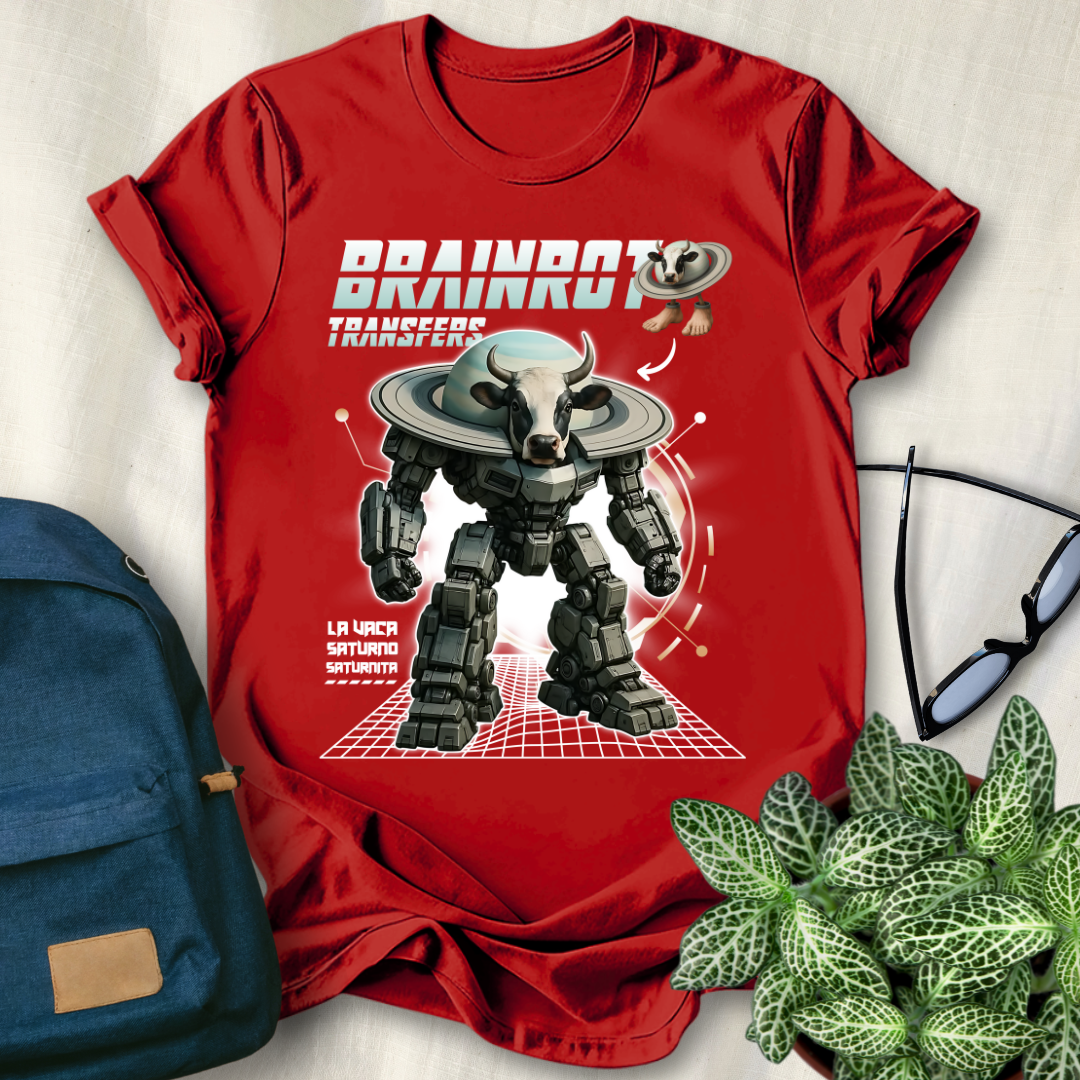 La Vaca Saturno Saturnita Italian Brainrot Robot T-Shirt