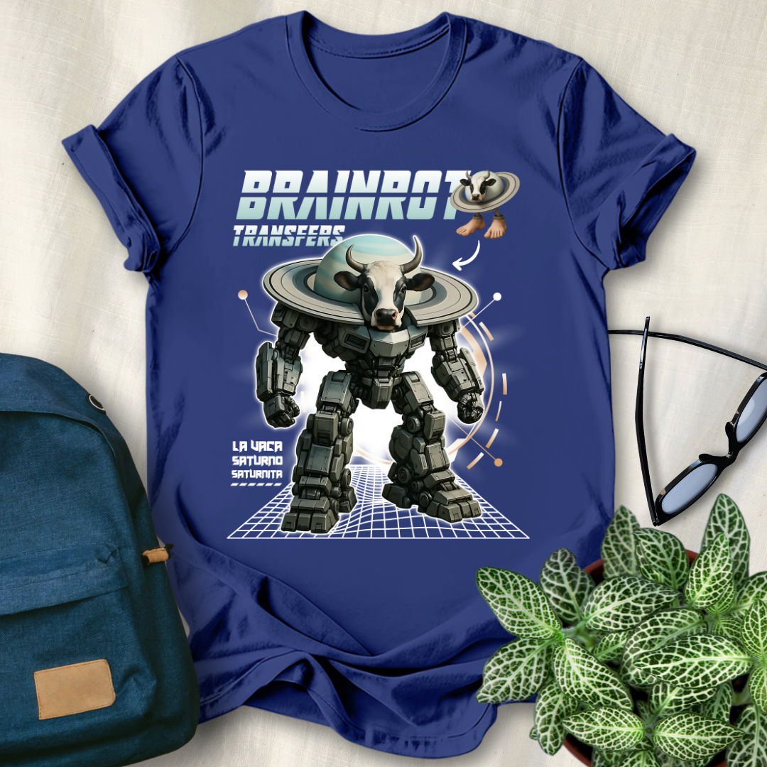 La Vaca Saturno Saturnita Italian Brainrot Robot T-Shirt